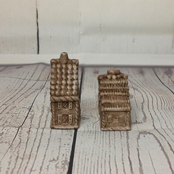 Miniature Village Figurine 16pc Set Ceramic Building Tree People Train Cat Dog - Picture 3 of 16